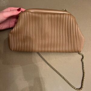 Anthropologie Faux Leather Clamshell Clutch